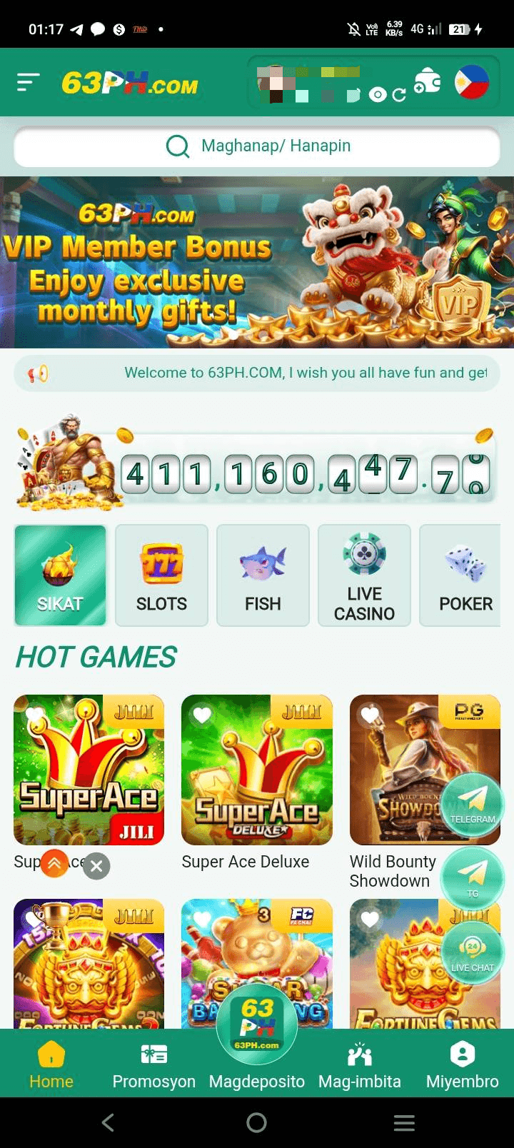 63PH review mobile interface: slots, VIP rewards at hot games sa phone para sa beginners