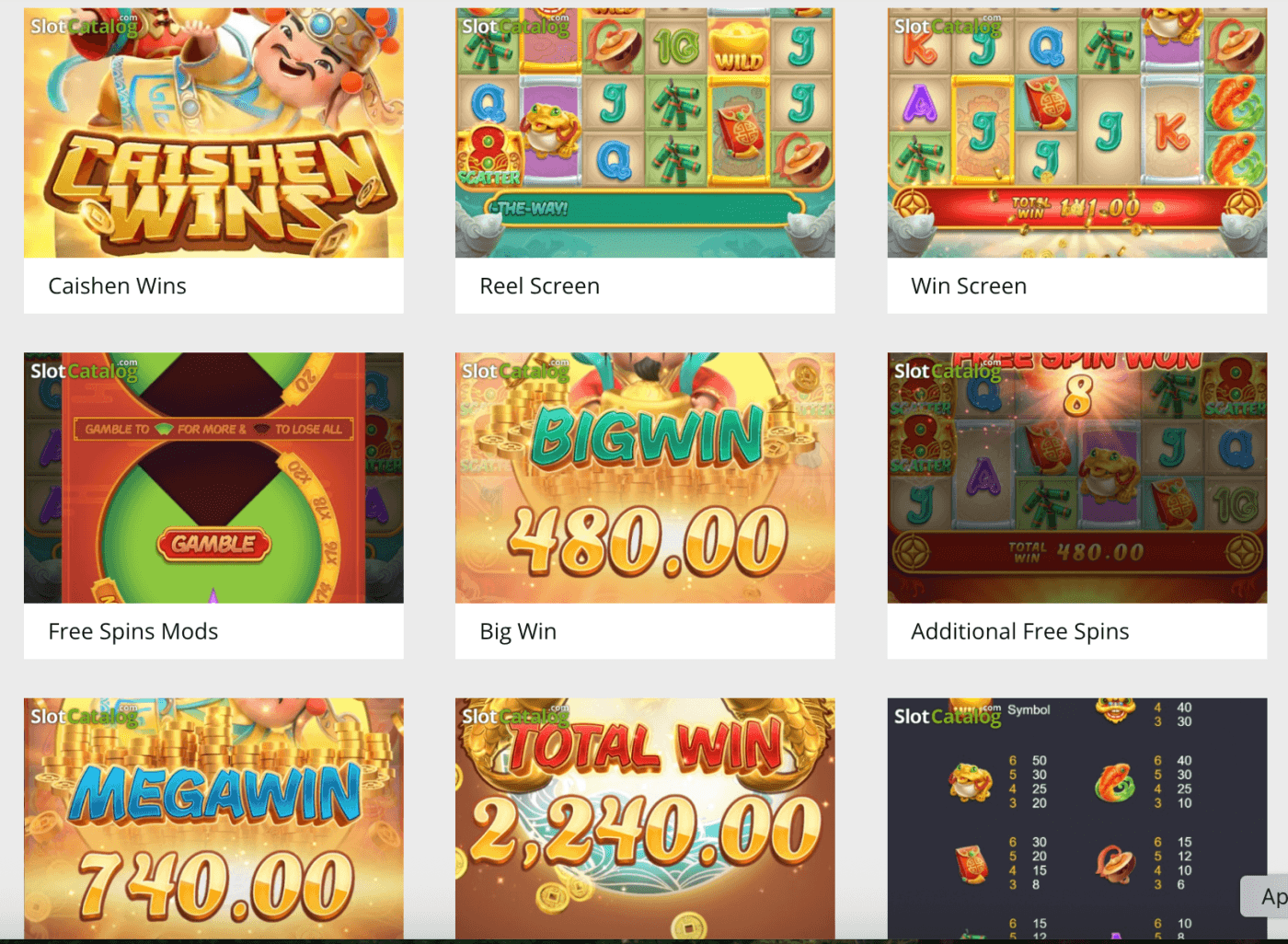 Caishen Wins PG Soft slot screenshot featuring the God of Wealth theme, gold and red Asian symbols, and a polished mobile-first slot layout