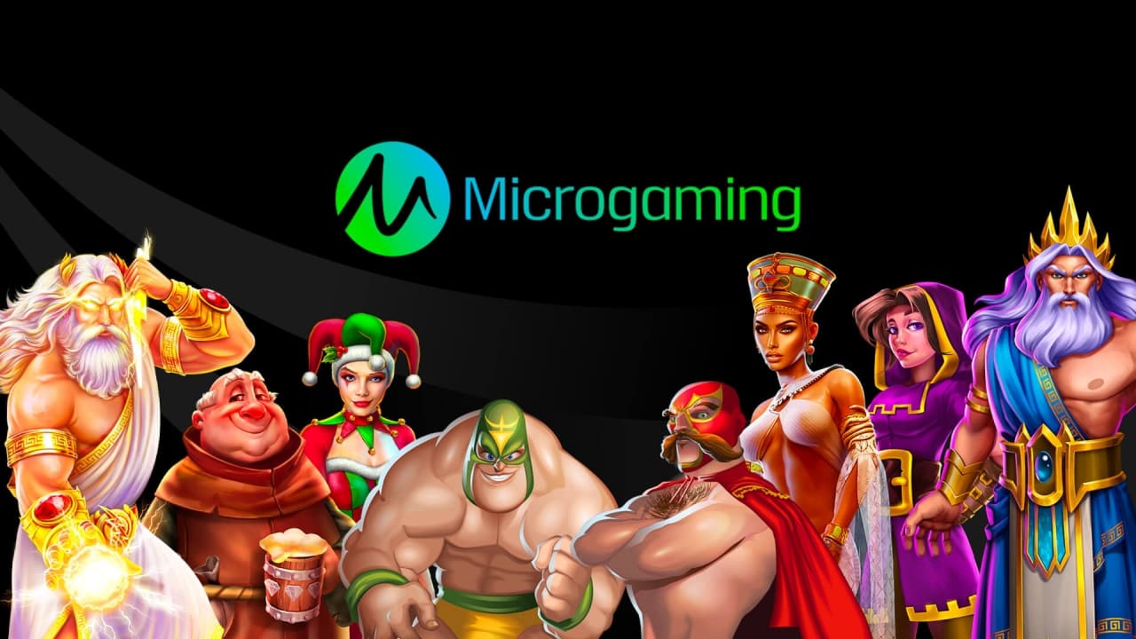 Jackpot & High Multiplier Studios banner featuring Microgaming branding, highlighting big-win online slots, progressive jackpots, and high multiplier gameplay for PH players