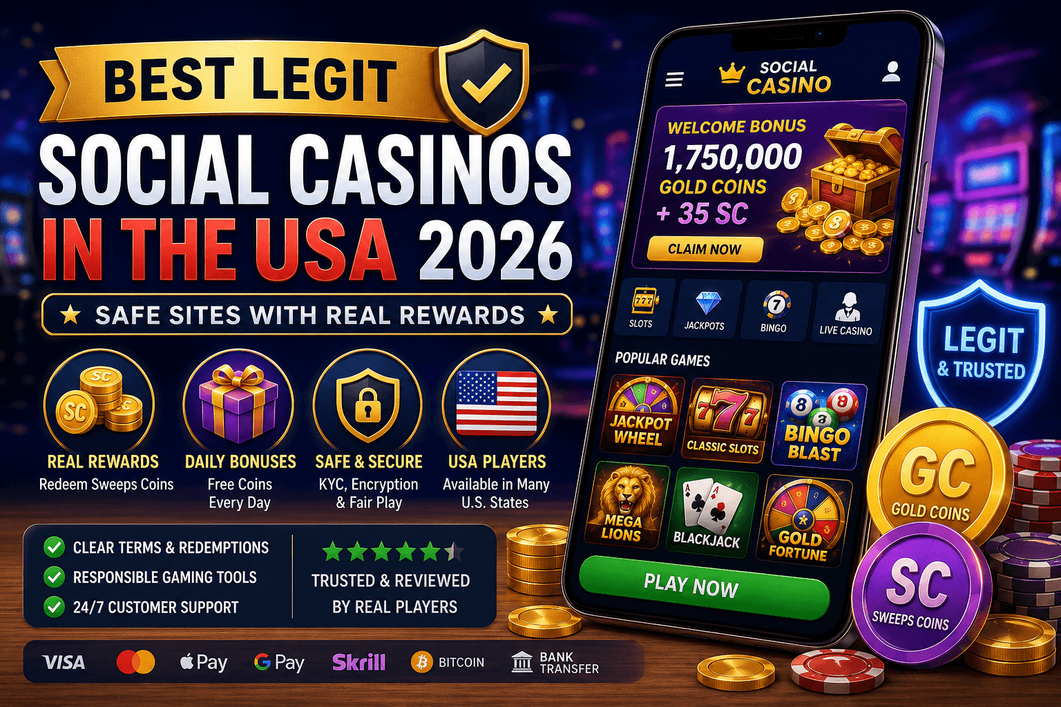 best legit social casinos in the USA 2026