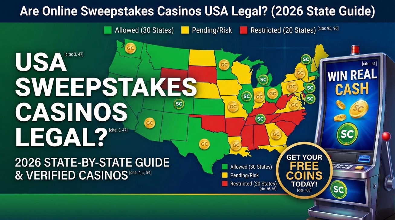 Are online sweepstakes casinos USA legal 2026 state guide