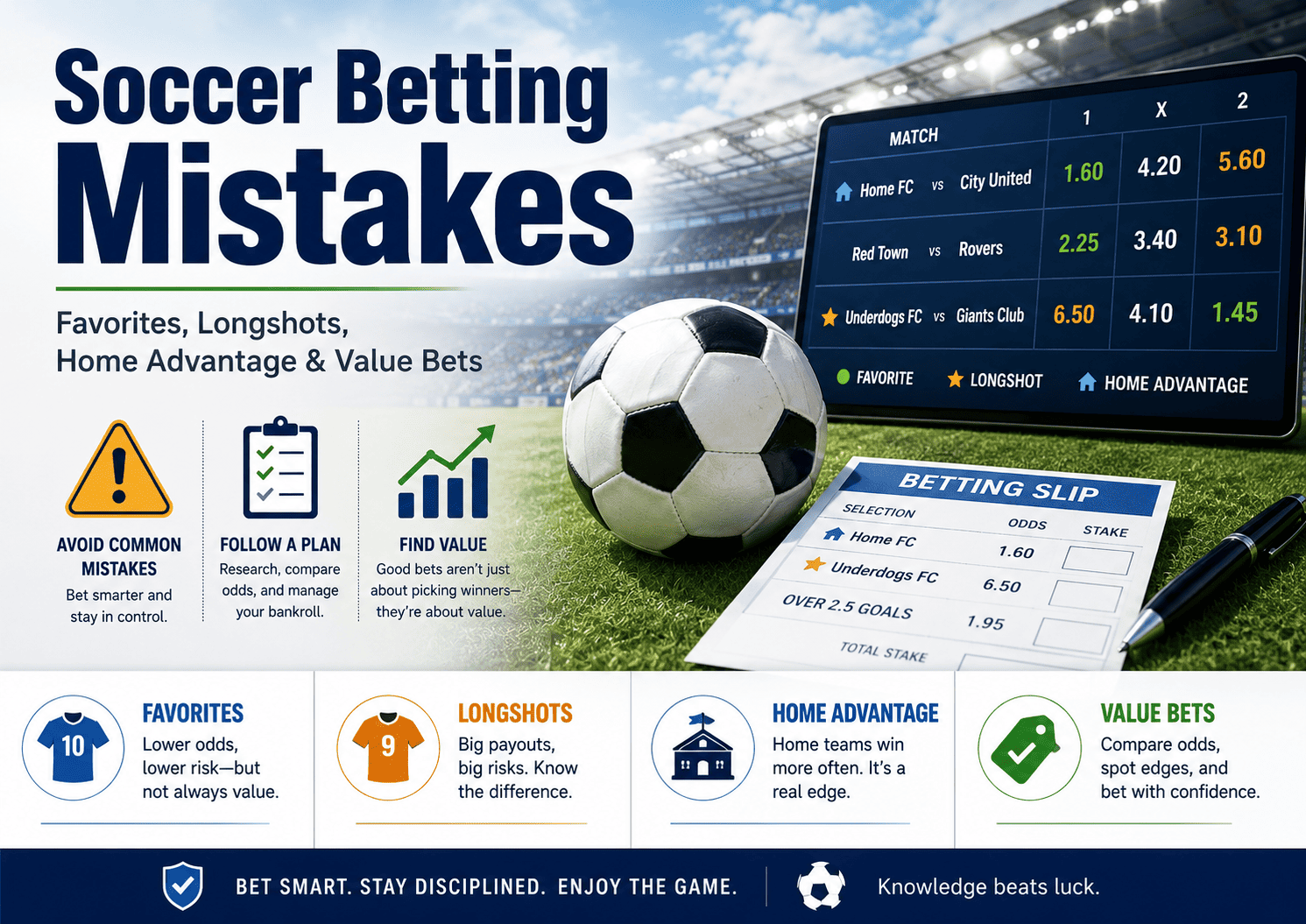 soccer betting mistakes explained with favorites longshots home advantage and value bets