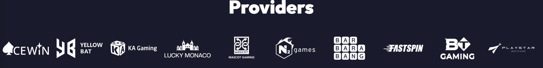 Spinly review provider list with 3 Oaks BGaming JILI PG Soft Fa Chai and PlayStar