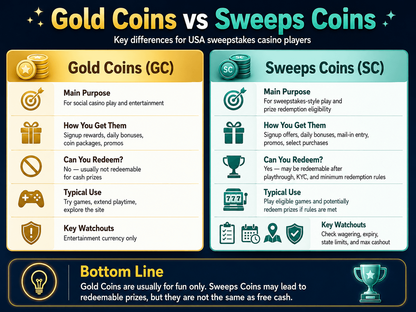 sweeps coins casino no deposit bonus Gold Coins vs Sweeps Coins comparison